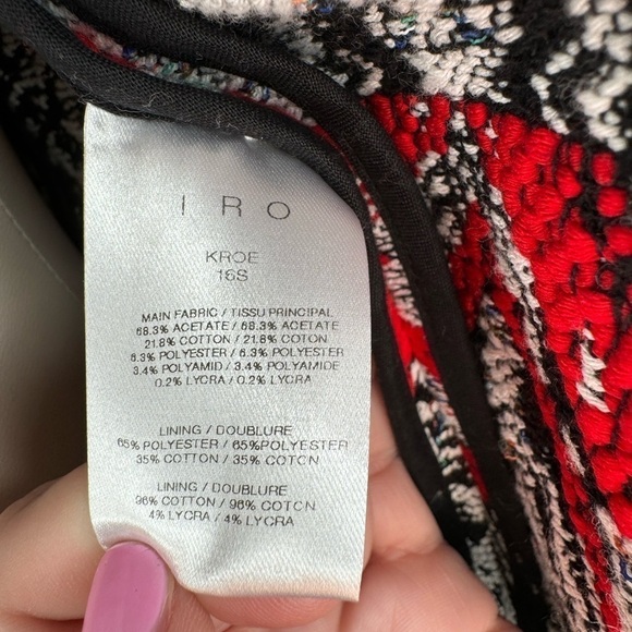 IRO Kroe Paris Tweed Jacquard Jacket Size 36 Small - Picture 8 of 11